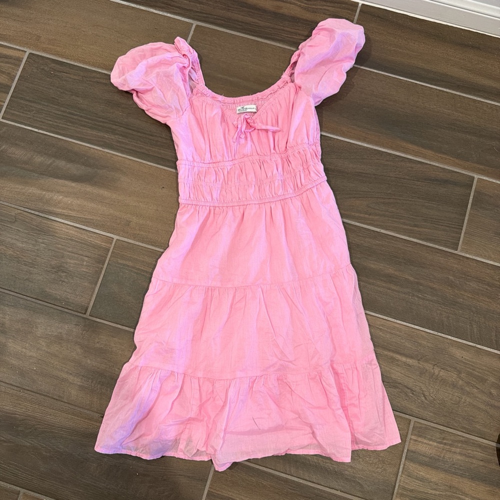 Hollister Pink Mini Dress with Puff Sleeves